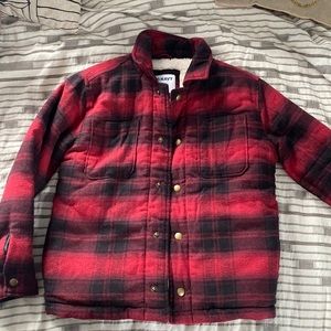 NWOT Old Navy Boys Sherpa-Lined Plaid Jacket